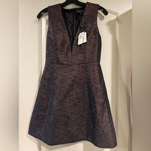 Laundry by Shelli Segal Multicolor Metallic Tweed Cocktail Dress